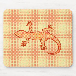 Mousepad Relato Tribal Gecko - coral e laranja claro