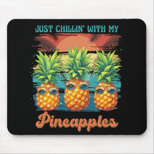 Mousepad Relaxando Com Meus Óculos de Sol de Abacaxi Tropic