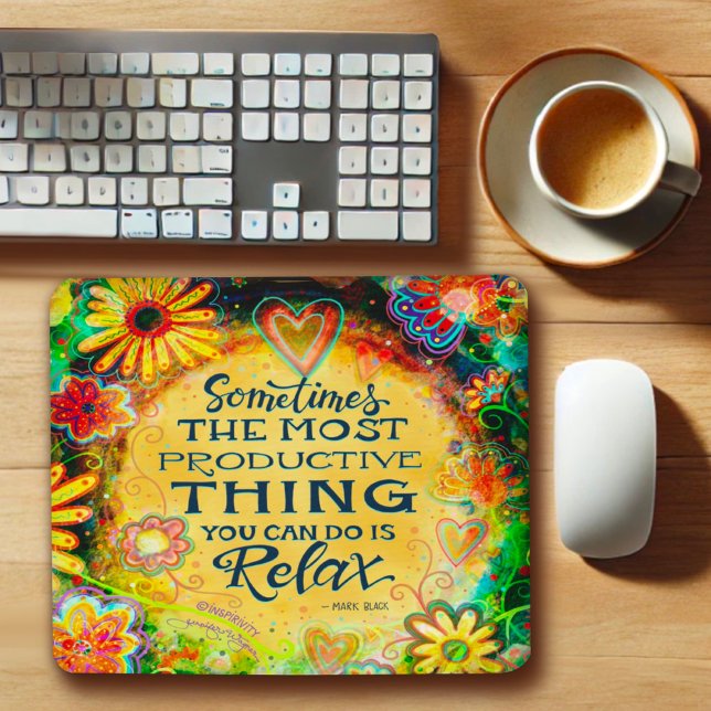 Mousepad Relaxe Quote Inspiração Bonito (Criador carregado)