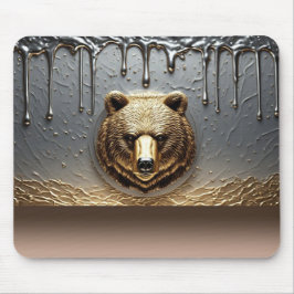 Mousepad Relevo de Urso Dourado Com Efeito de Gotejamento d