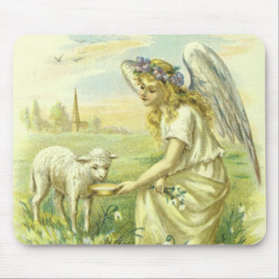 Mousepad Religião do vintage, anjo da páscoa do Victorian