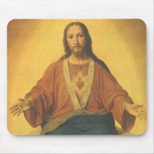 Mousepad Religião Vintage, Cristo Sagrado de Coração de 