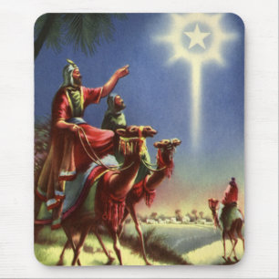 Mousepad Religião Vintage, Magos com Estrela de Belém