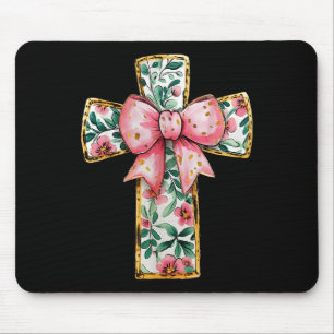 Mousepad Religiosa Arco Rosa-Rosa-Floral Cruz Cristã