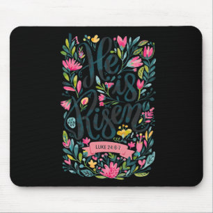 Mousepad Religioso Floral Ele É Risado, Gosto Feliz Cristão