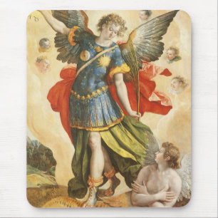 Mousepad Religioso Vintage, São Miguel Derrota Lúcifer
