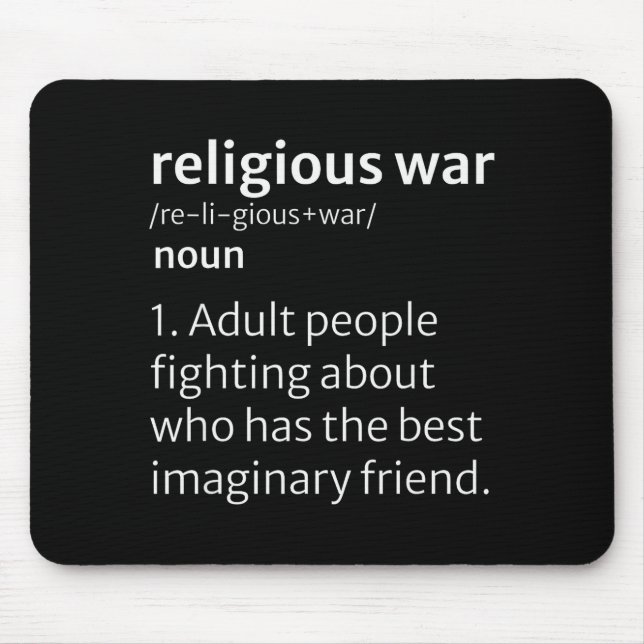 Mousepad Religious War Dictionary Sarcastic Definition Funn (Frente)