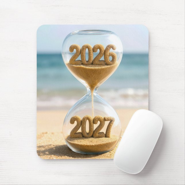 Mousepad Relógio de Areia Ano Novo 2027 (Com mouse)