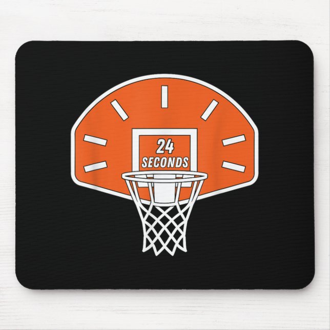 Mousepad Relógio de basquete engraçado 24 segundos de basqu (Frente)