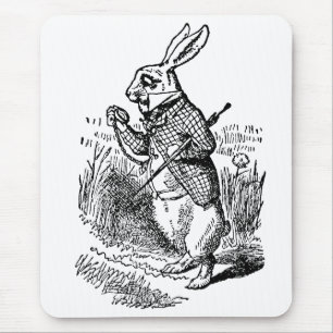 Mousepad Relógio do Coelho Branco de Alice no País das Mara