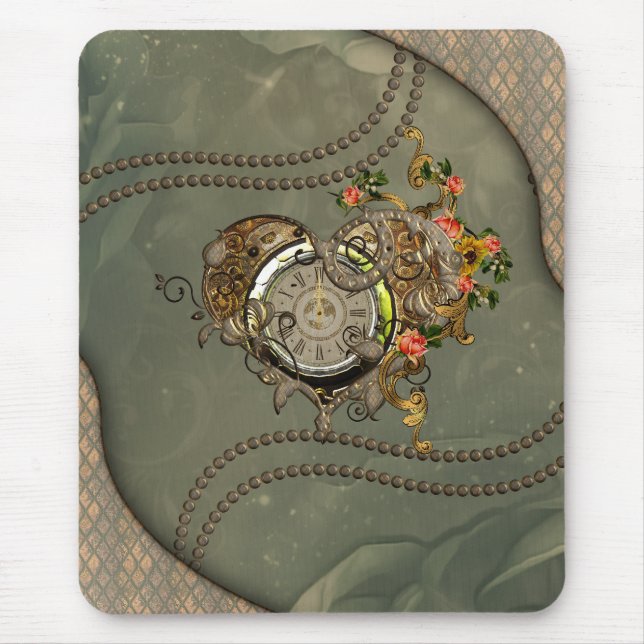 Mousepad Relógio maravilhoso de steampunk (Frente)