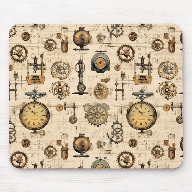 Mousepad Relógio Russo Steampunk Grunge (13) (Frente)