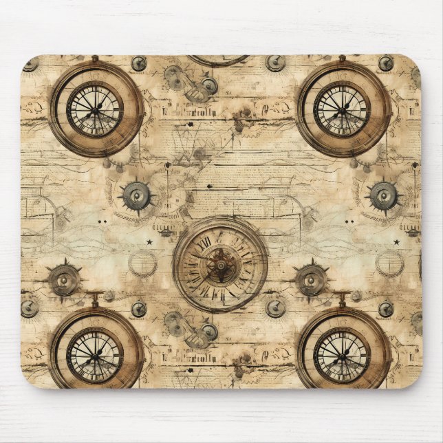 Mousepad Relógio Russo Steampunk Grunge (9) (Frente)
