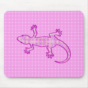 Mousepad Relógio Tribal Gecko - orquídea e casca rosa