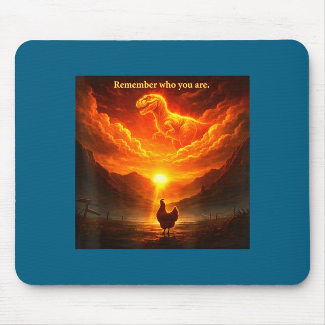 Mousepad Remember Who Are You Dinosaur Chicken Cool Funny G (Frente)