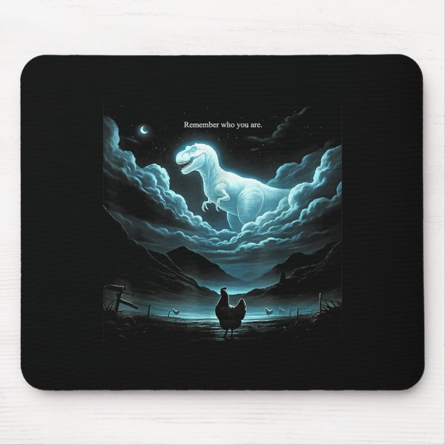 Mousepad Remember Who You Are Chicken, Funny Evolution Joke (Frente)