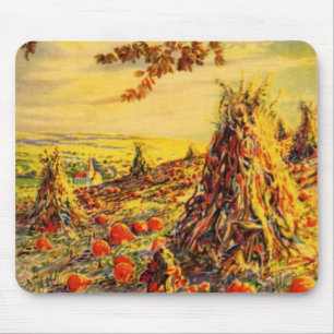 Mousepad Remendo da abóbora do Dia das Bruxas do vintage