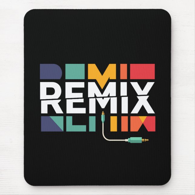 Mousepad Remix de Áudio | Gráfico Geométrico Retro de Músic (Frente)