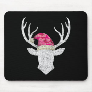 Mousepad Rena Camuflada Gorro do Papai Noel de Natal Pijama