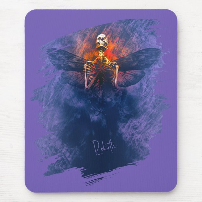 Mousepad Renascimento. Esqueleto com asas ascensões (Frente)