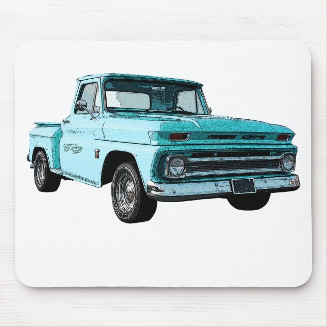 Mousepad Renderização de uma captação de Chevy azul de 1964 (Frente)