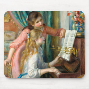 Mousepad Renoir Duas Meninas ao Piano Impressão Música Arte