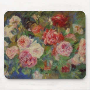 Mousepad Renoir'a um vaso dos rosas da vida ainda