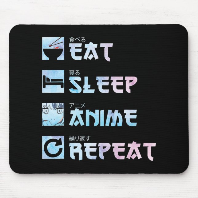 Mousepad Repetir animação de repouso - estilo de aquarela A (Frente)