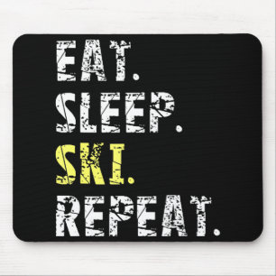 Mousepad Repetir Esqui De Dormir - Presente De Esqui Divert