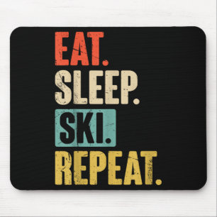 Mousepad Repetir Esqui Do Sono - Esqui Da Vintagem Retro En
