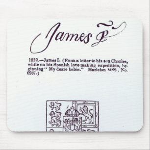 Mousepad Reprodução da assinatura de James VI e