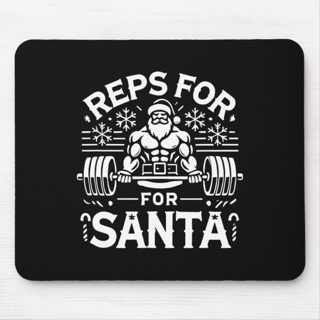 Mousepad Reps For Santa – Funny Christmas Fitness Bodybuild (Frente)