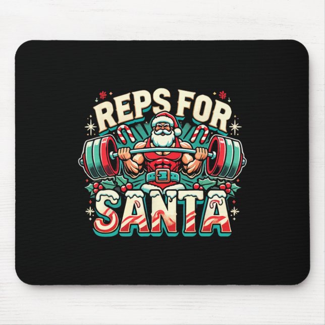Mousepad Reps For Santa – Funny Christmas Fitness Bodybuild (Frente)