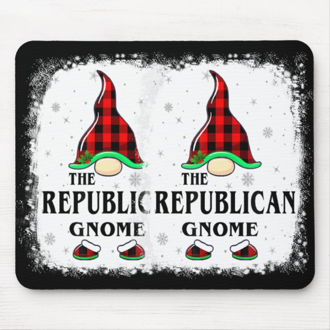Mousepad Republican Gnome Buffalo Plaid Matching Family Xma (Frente)