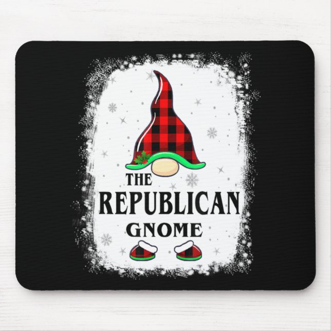 Mousepad Republican Gnome Buffalo Plaid Matching Family Xma (Frente)