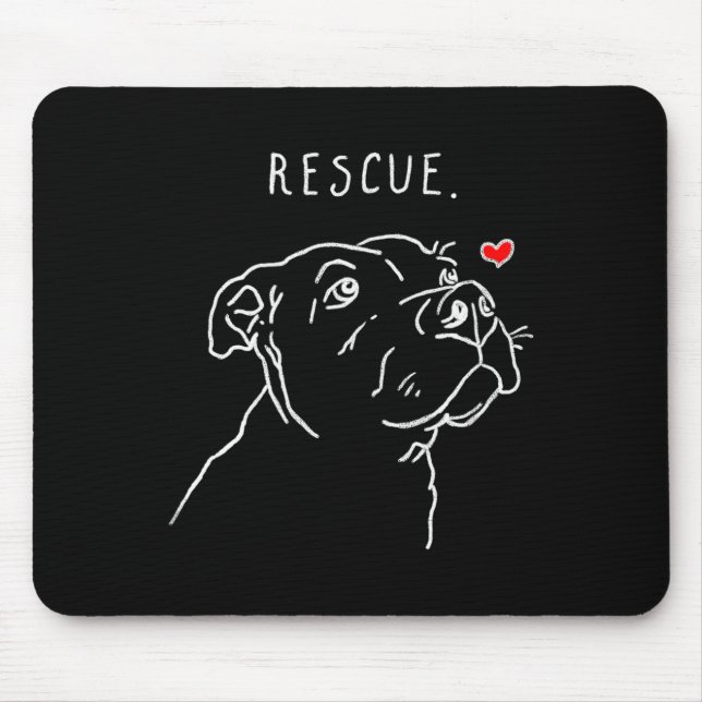 Mousepad Rescue Dog, Tbull Drawing, Rescue Mom, Adopt Don't (Frente)