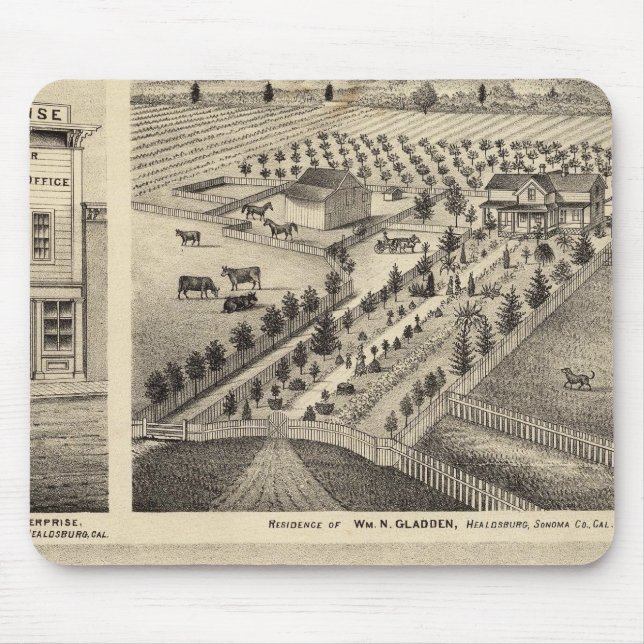 Mousepad Residências de Wm N Gladden e Ina B Miller (Frente)