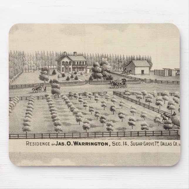 Mousepad Residências e fazendas de Warrington (Frente)