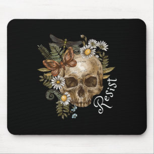 Mousepad Resist Subtil Anti Trump Caveira Floral Botânico P