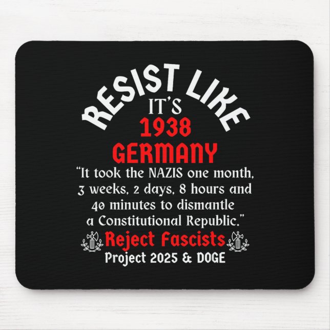 Mousepad Resista Como se Fosse a Alemanha de 1938 (Frente)