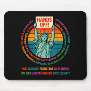 Mousepad Resista Resistência EUA Estátua da Liberdade Mãos 