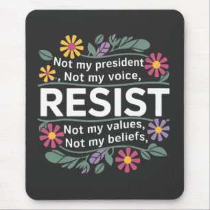 Mousepad Resistência a Protesto Botânico Floral Anti-Trump