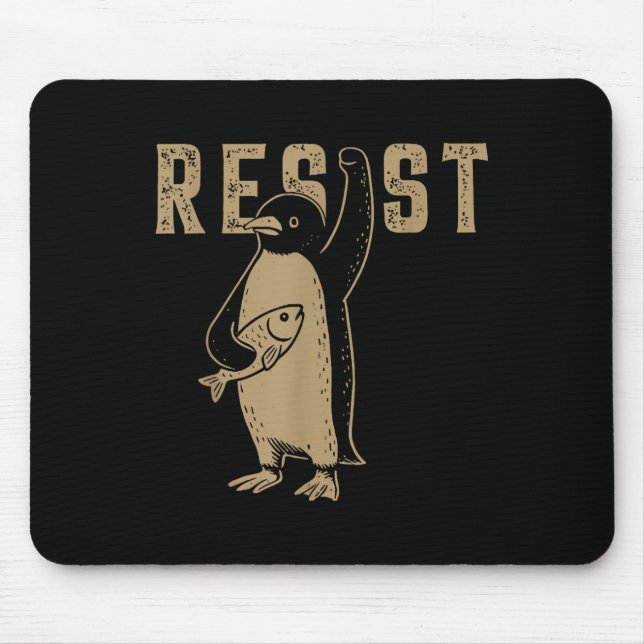 Mousepad Resistência ao Ativismo do Pinguim Design Gráfico (Frente)