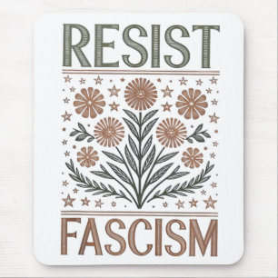 Mousepad Resistência ao fascismo Transgênero Floral LGBTQ A