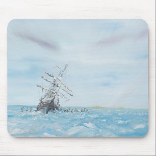 Mousepad Resistência prendida pelo gelo antárctico. Pinta