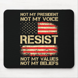 Mousepad Resistir Anti-Trump Não Meu Presidente Bandeira do