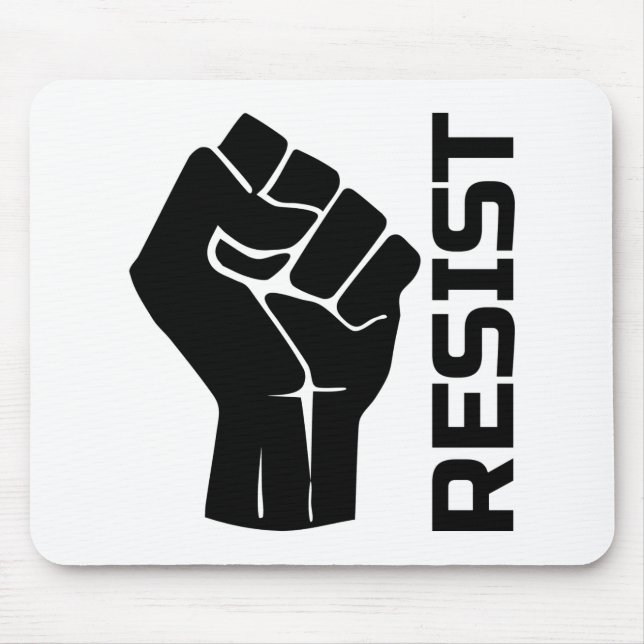 Mousepad Resistir com punho - em preto 0002 (Frente)