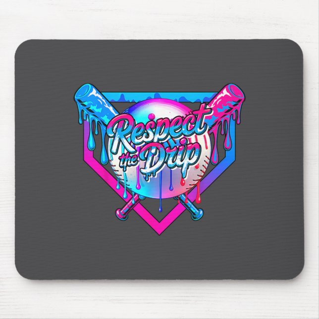 Mousepad Respect The Drip Baseball Ice Cream For Kids Boys  (Frente)