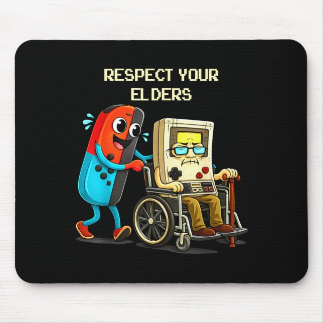 Mousepad Respect Your Elders Funny Retro Gaming  (Frente)