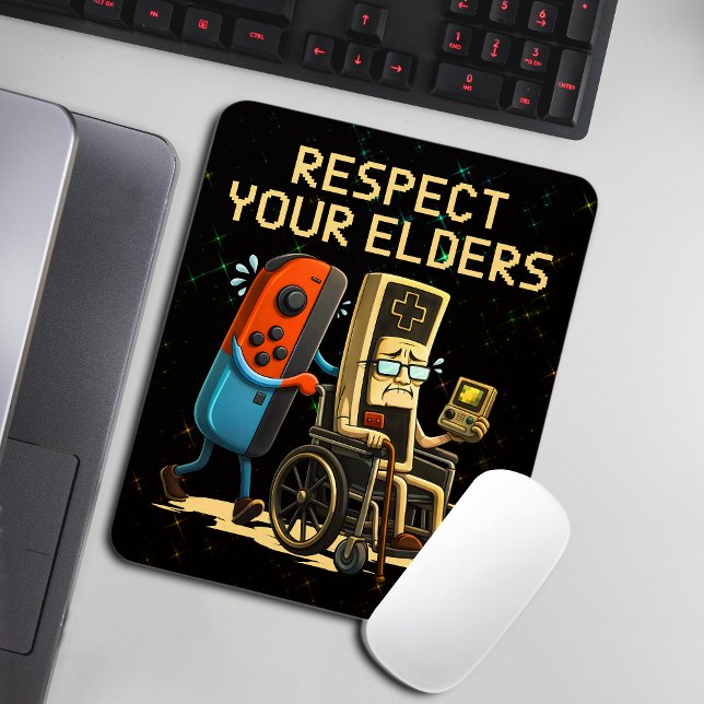 Mousepad Respect Your Elders Gaming Control Retro Funny (Criador carregado)